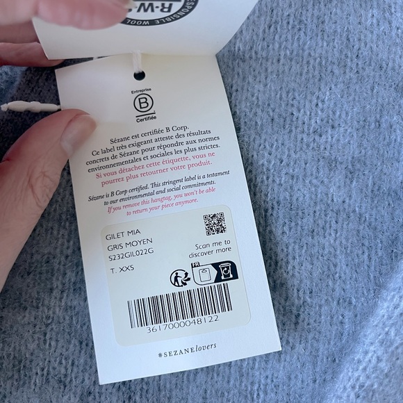 Sezane Cardigan Mia Size XXS - Like New - Picture 4 of 7